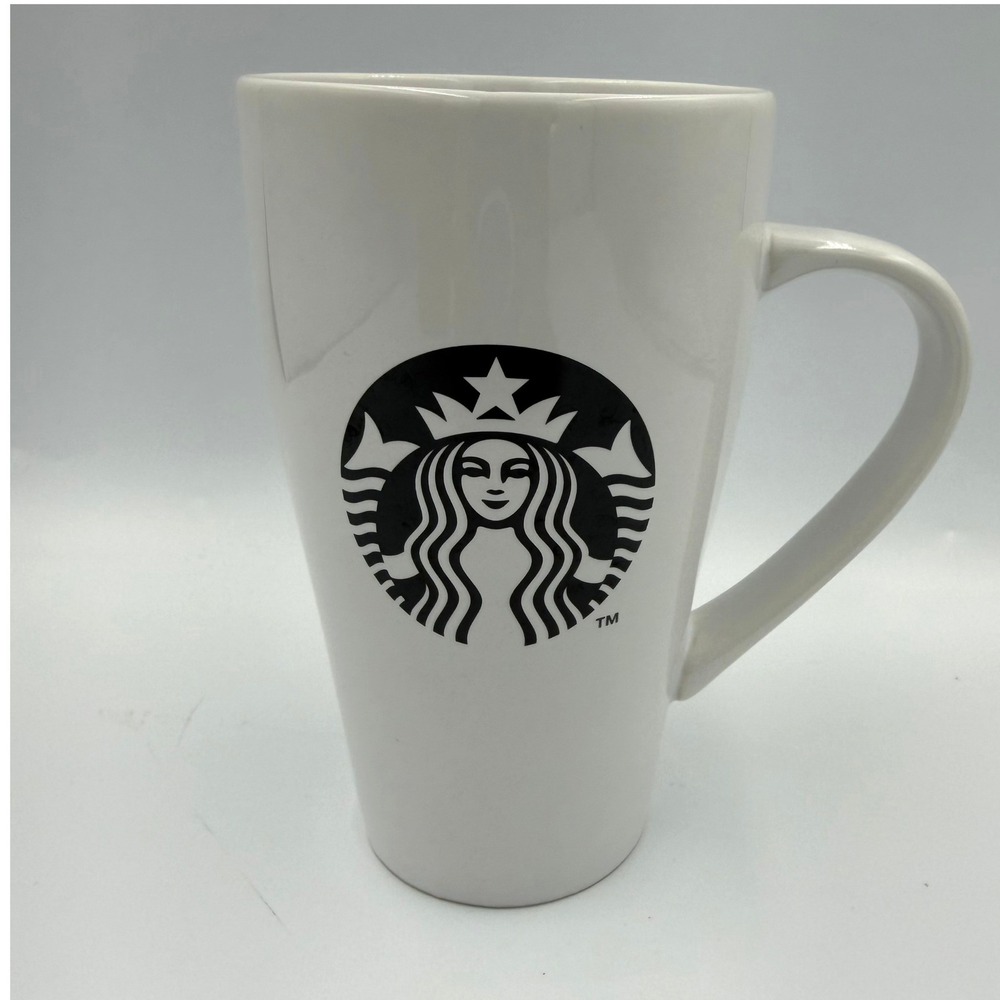 Starbucks 2014 White 18oz Latte Mug Large Ceramic Coffee Cup‎ Siren Logo